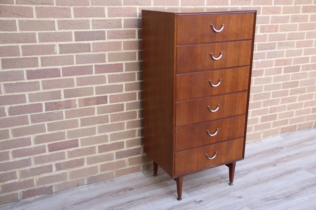 Meredew Mid Century Vintage Teak Tallboy photo furniture
