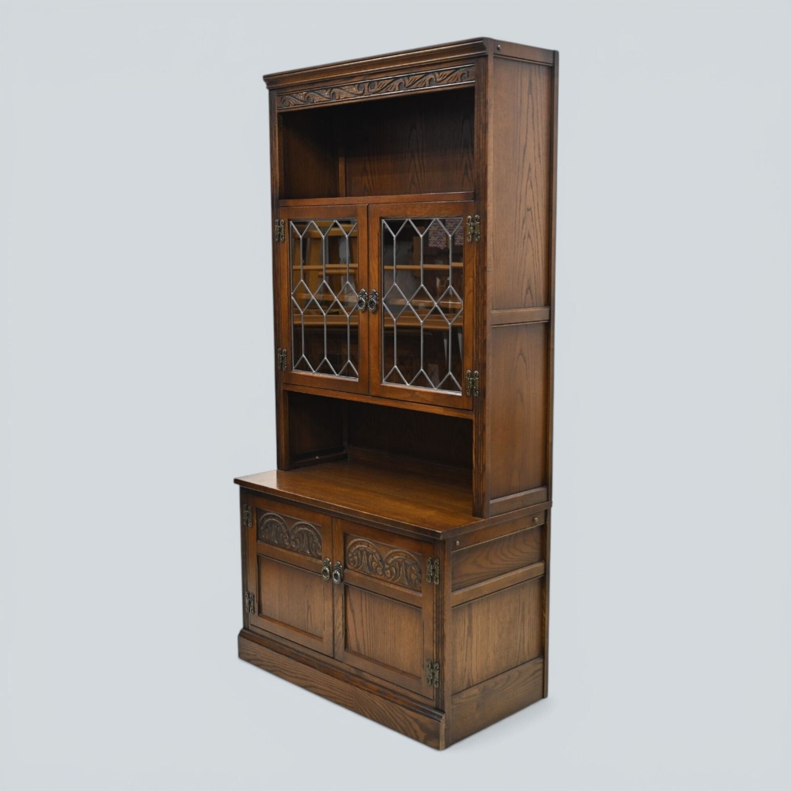Old Charm Wall Unit Bookcase Display Light Oak Vintage Free Uk Delivery photo for sale