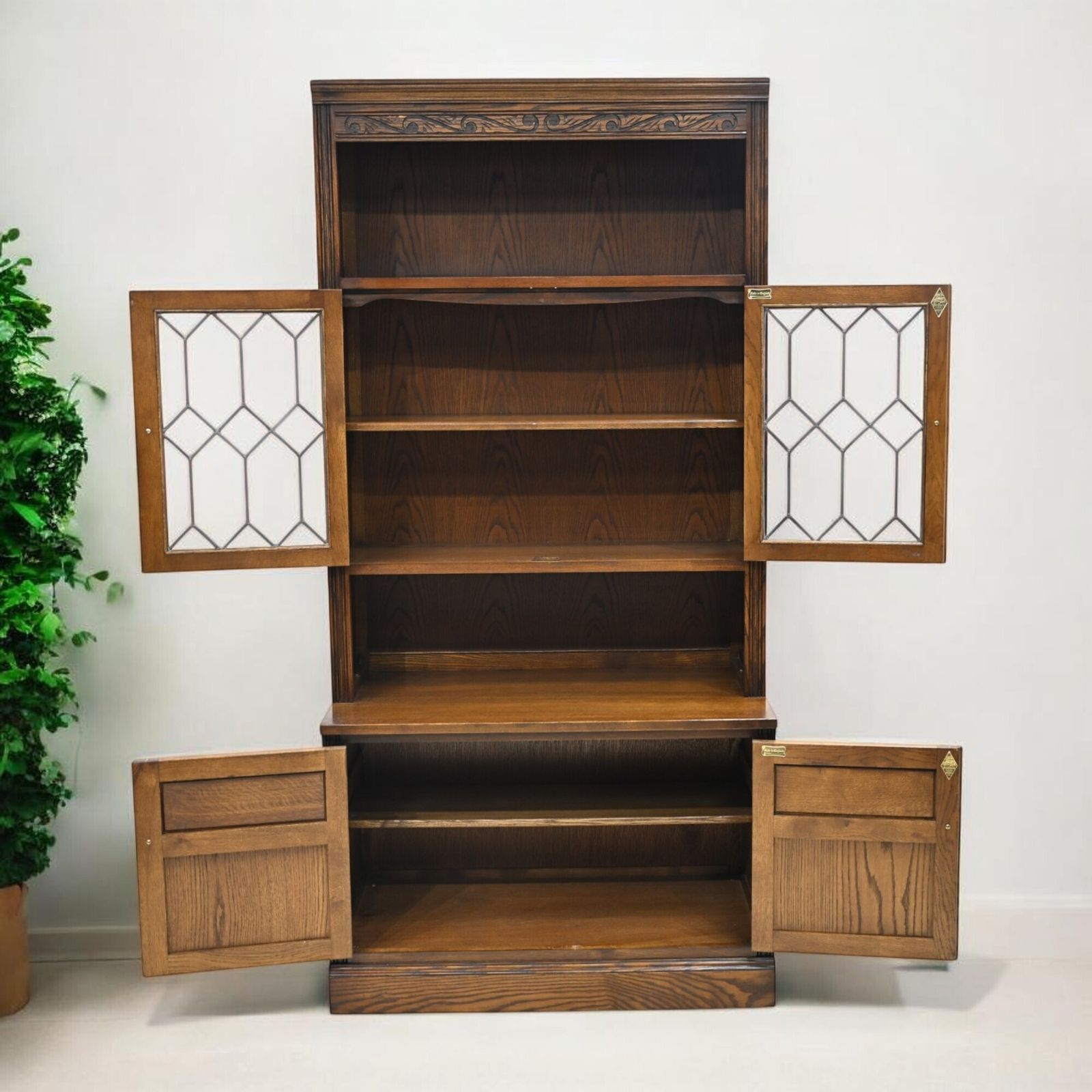 Old Charm Wall Unit Bookcase Display Light Oak Vintage Free Uk Delivery