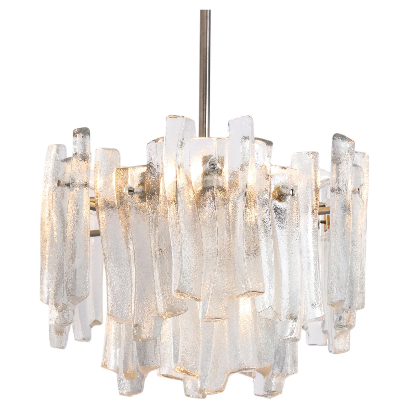 Stunning Kalmar Chandelier 'Fuente', Ice Glass, Germany, 1970