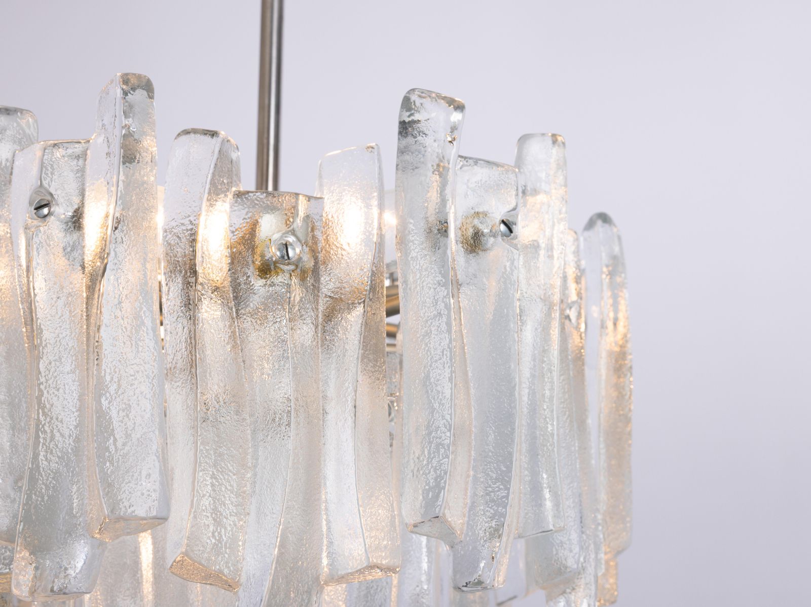 photo for sale Stunning Kalmar Chandelier 'Fuente', Ice Glass, Germany, 1970