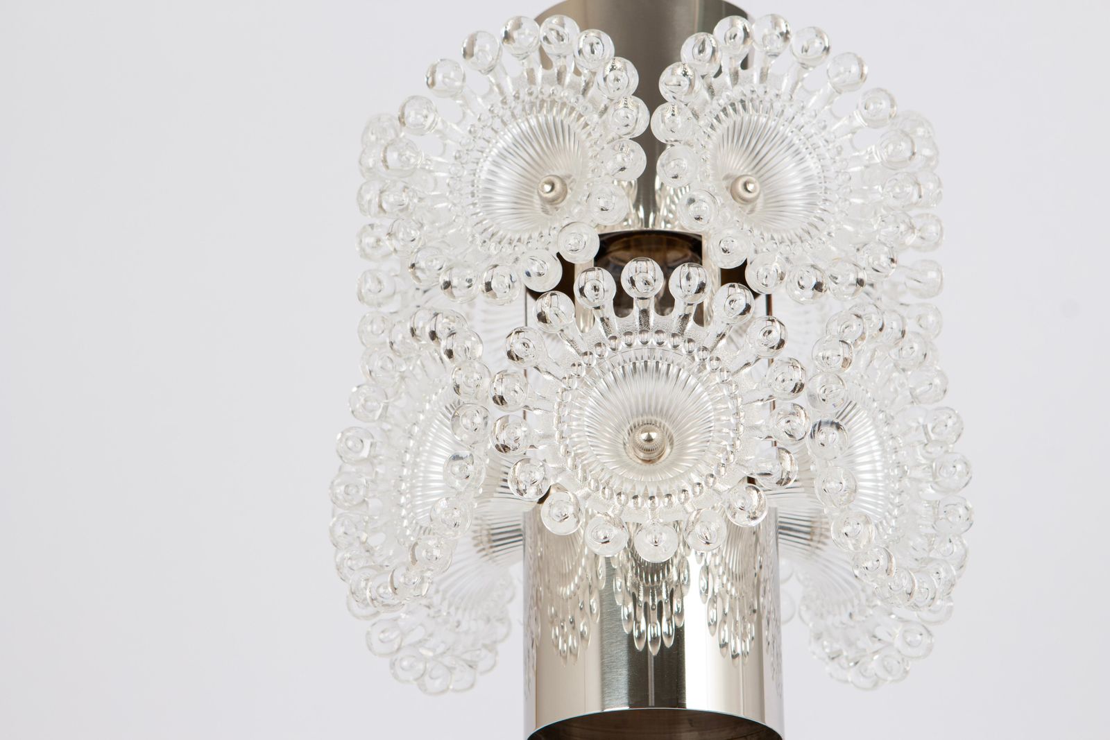 1 Of 3 Stunning Petite Floral Chrome Sputnik Pendant Lights, Germany, 1960s photo 432.0