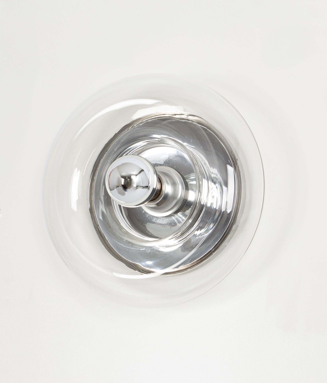 1 Of 4 Special Clear Glass Wall Light Doughnut Shape By Doria, Germany, 1960s photo vinterior