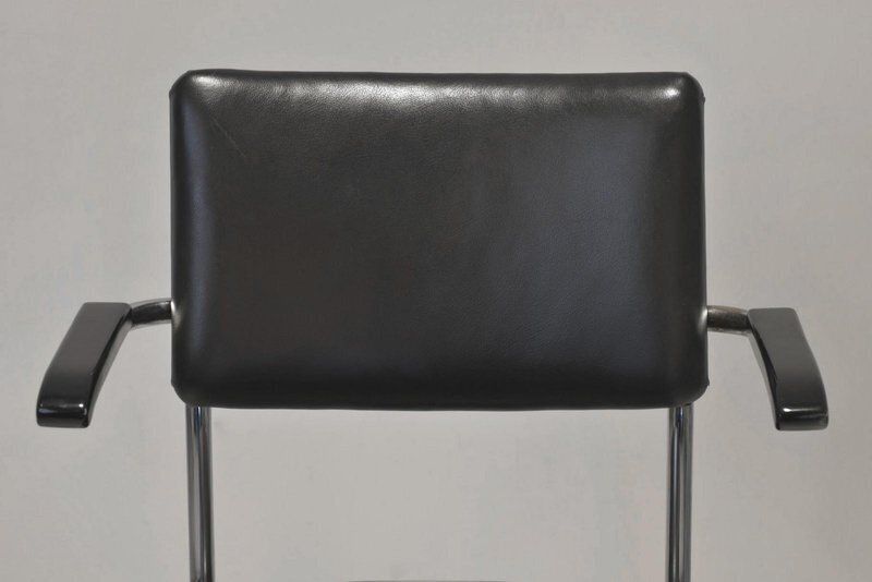 photo vinterior Desk Chair With Chrome Plated Steel Tube By Factory Design, 1950