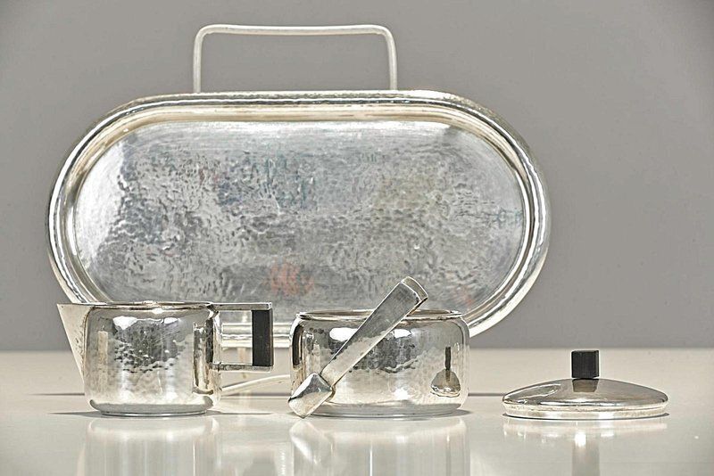 Art Deco Sugar Cream Set In Silver, Germany, 1930s, Set Of 3 photo 842.0