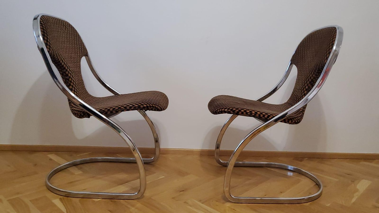 Pair Of Rare Midcentury Chairs In Style Of Gastone Rinaldi, Italy. 1970s photo buy