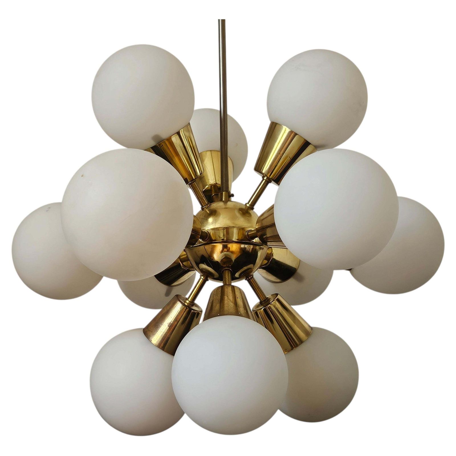 Zeldzame mid-century Sputnik-kroonluchter, Kamenický Šenov, jaren 1970