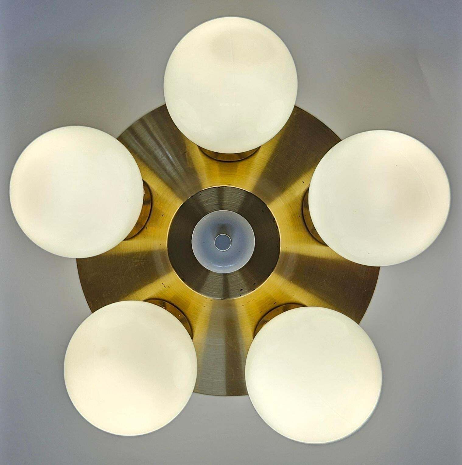Zeldzame mid-century inbouw sputniklamp, Space Age, jaren 1970 photo vintage