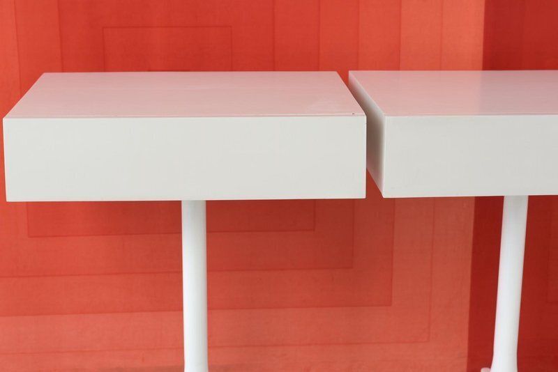 Pedestal End Tables By George Nelson For Vitra / Miller, Germany, 1956, Set Of 2 photo vintage