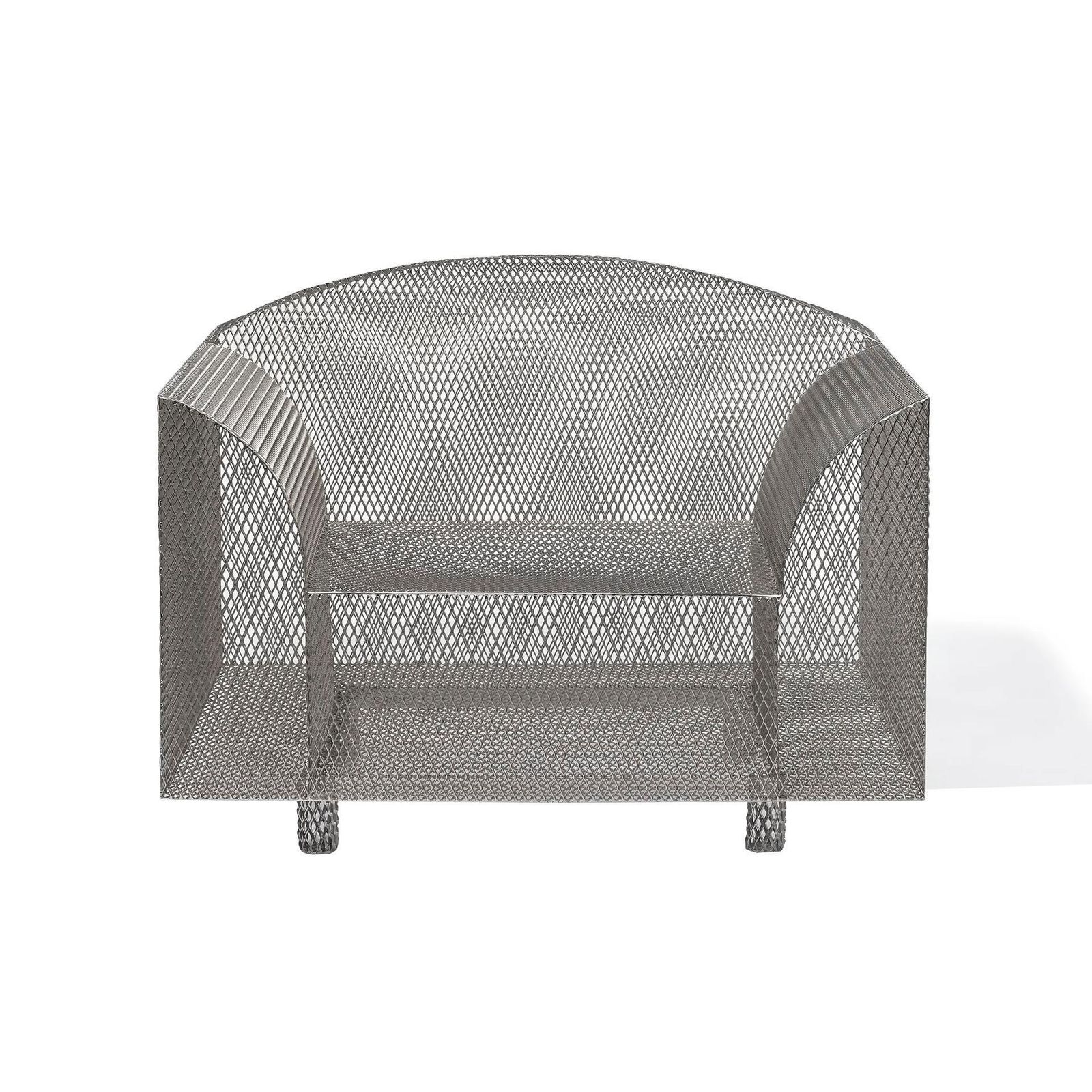 20th Century Shiro Kuramata Steel Mesh 'How High The Moon' Armchairs For Vitra photo for sale