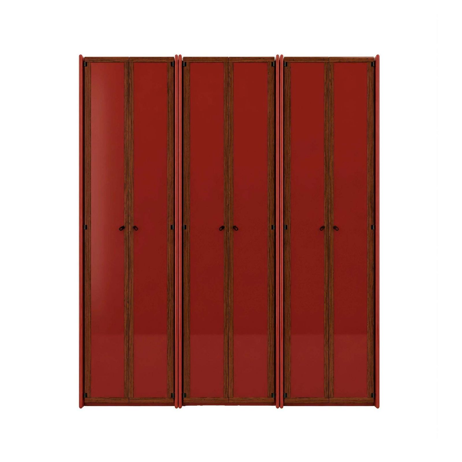 Mid Century Afra & Tobia Scarpa Italian Wood Red Lacquer 1960s Tall Cabinet photo vinterior