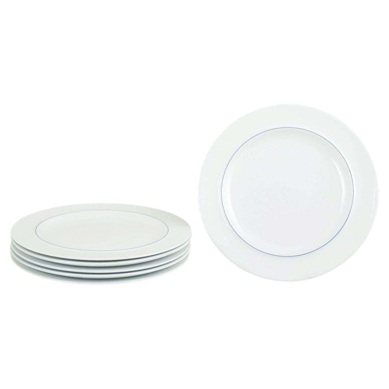 Service de six assiettes à déjeuner Blue Line en faïence, Grethe Meyer pour Royal Copenhagen