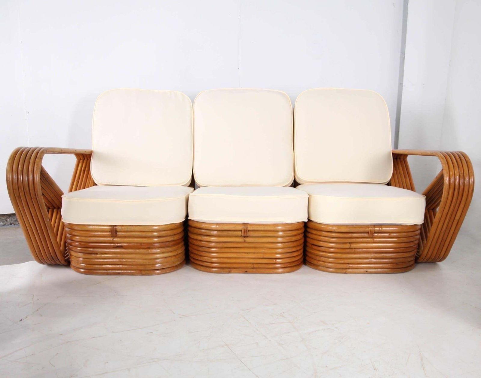 photo furniture Exceptional Paul Frankl Rattan Living Room Set