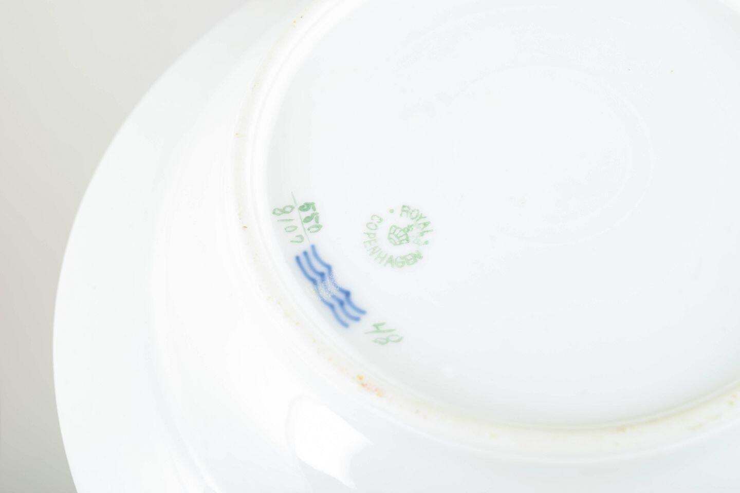 Royal Copenhagen. Six Large Deep Porcelain Plates With Bird Motif. Early 20th C photo Home Decor