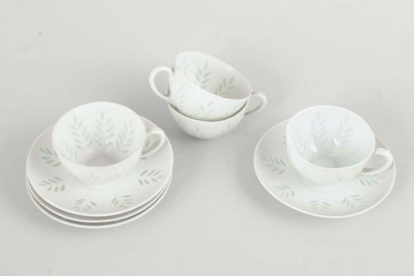 Friedl Holzer Kjellberg voor Arabia. Set van 4 demi-tasse kopjes met schoteltjes, jaren 1970 photo furniture