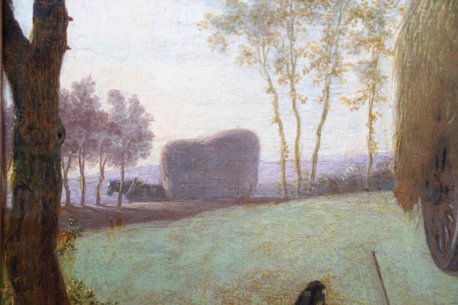Figures And Haycart In A Landscape   Figurative Old Master Art Oil Painting photo vinterior