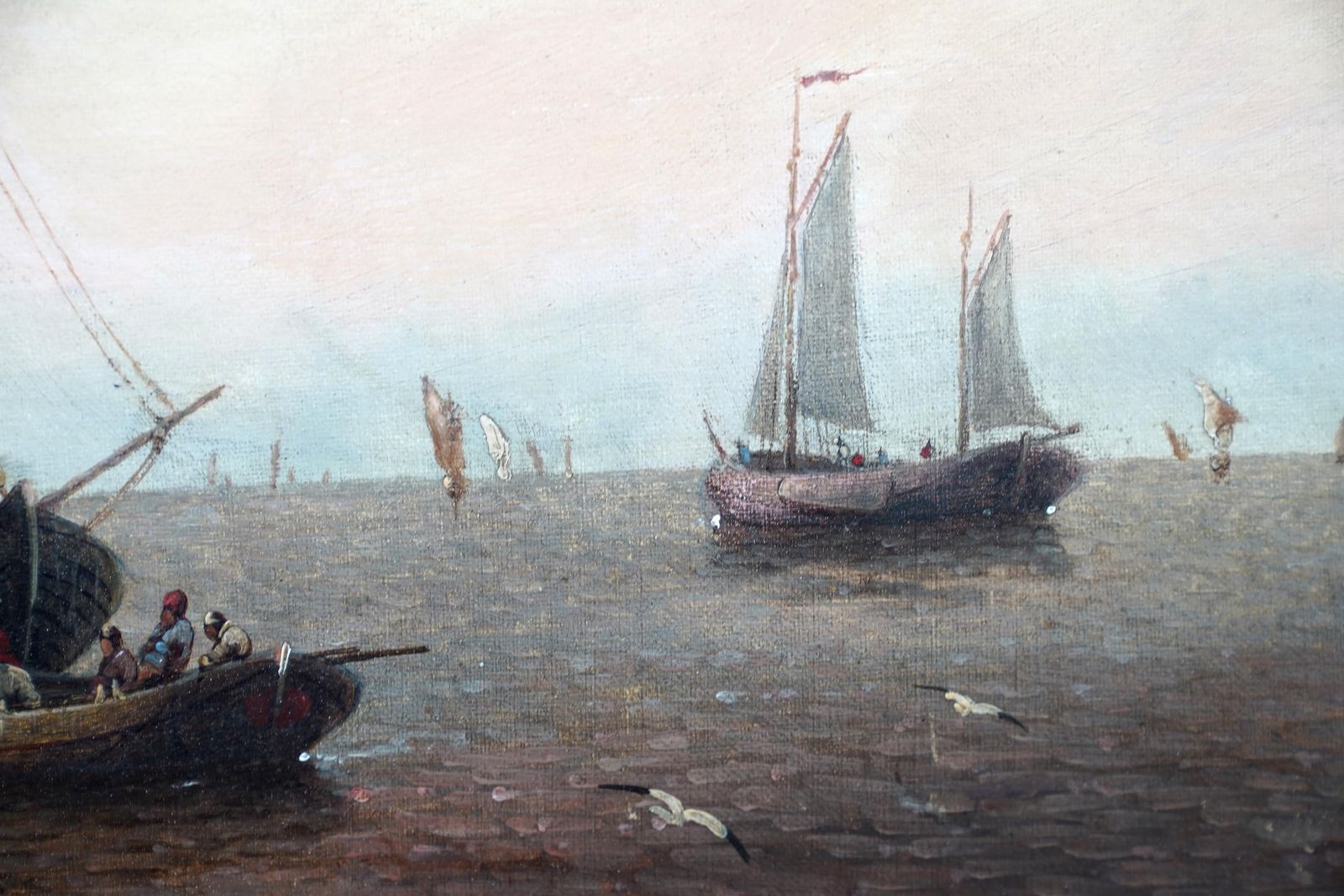 Marine Seascape   Dutch Old Master Nautical Art Oil Painting Sailing Boats photo vinterior