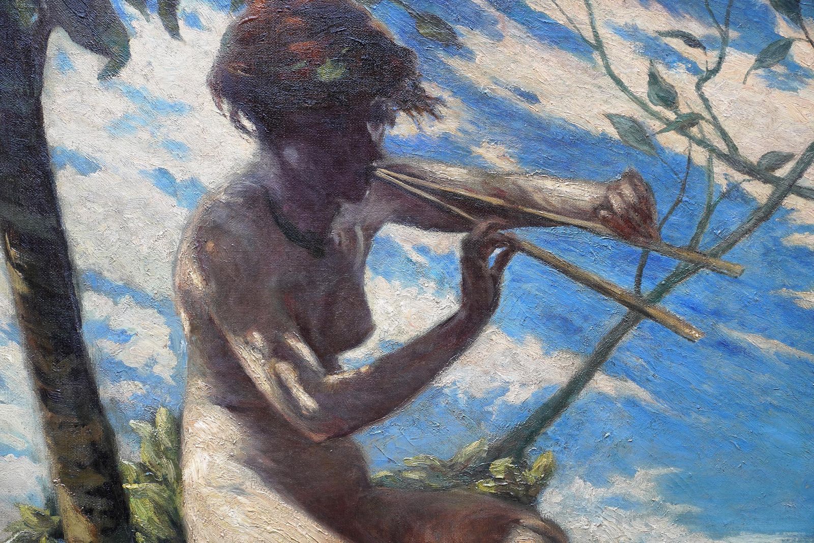 Tree Nymph In A Landscape   American Impressionist 1920's Art Oil Painting photo Art