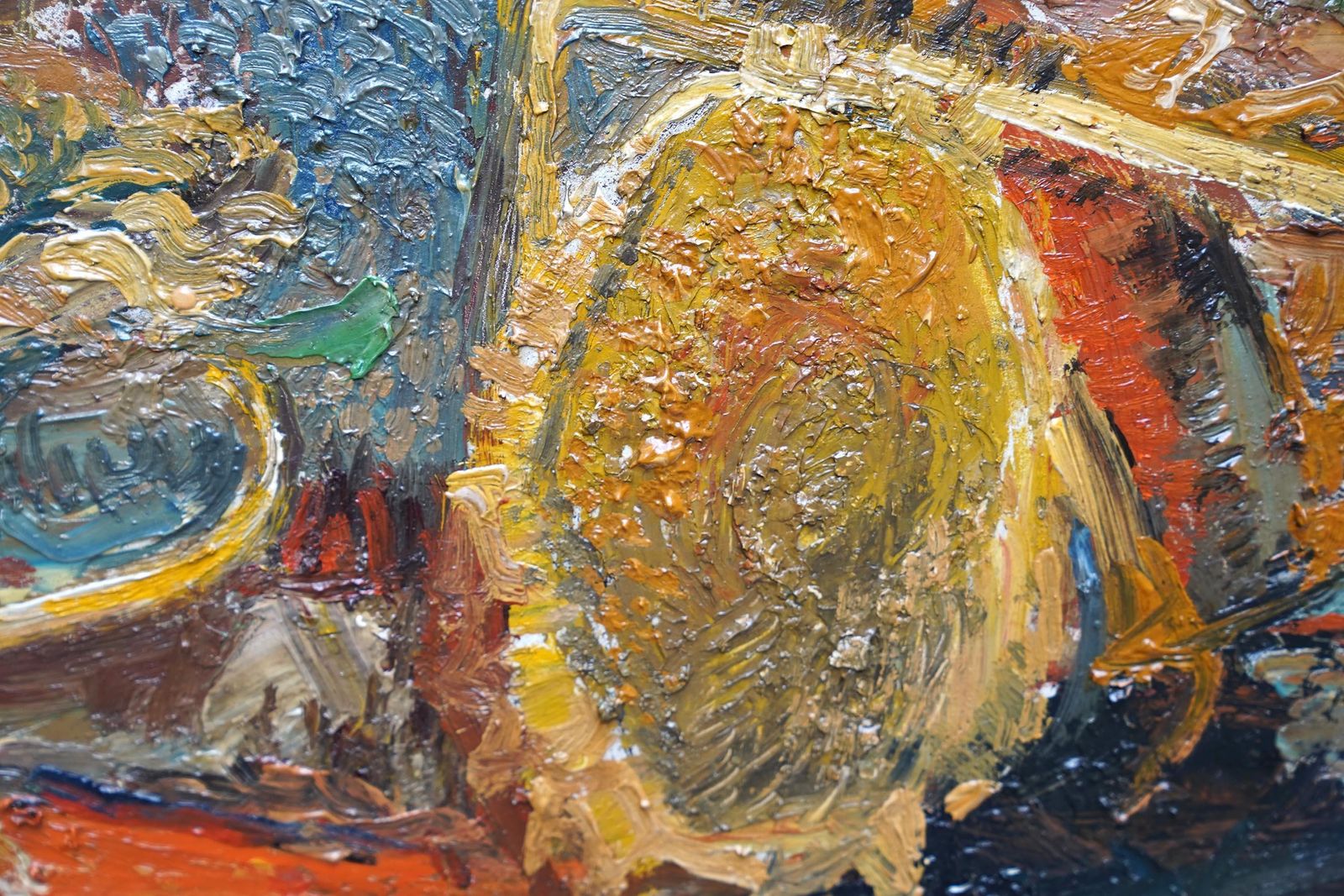 Sunflower Heads   British Surreal Fifties Floral Art Oil Painting Flowers photo vinterior