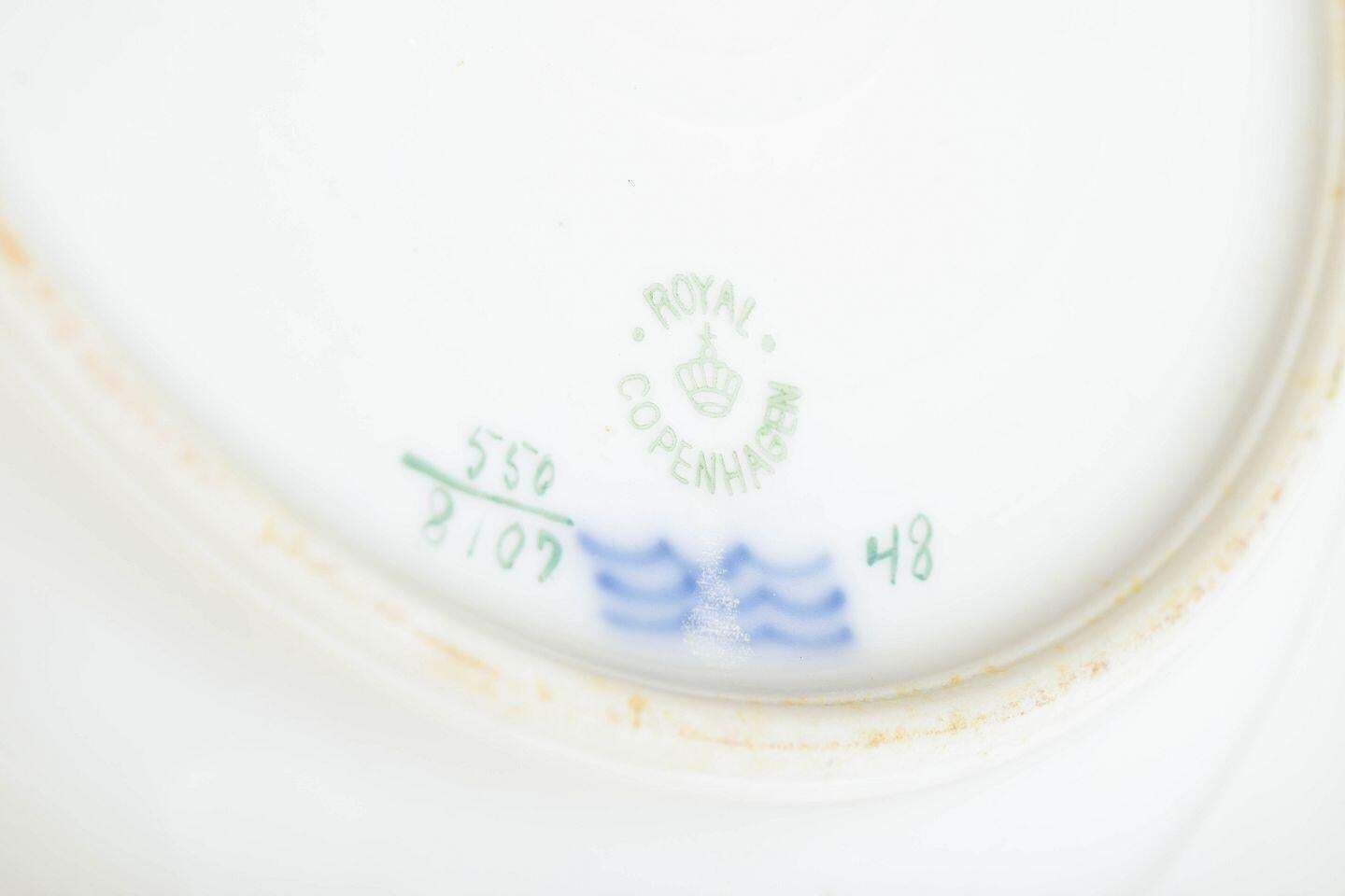 Royal Copenhagen. Four Large Deep Porcelain Plates With Bird Motif. Early 20th C photo Home Decor