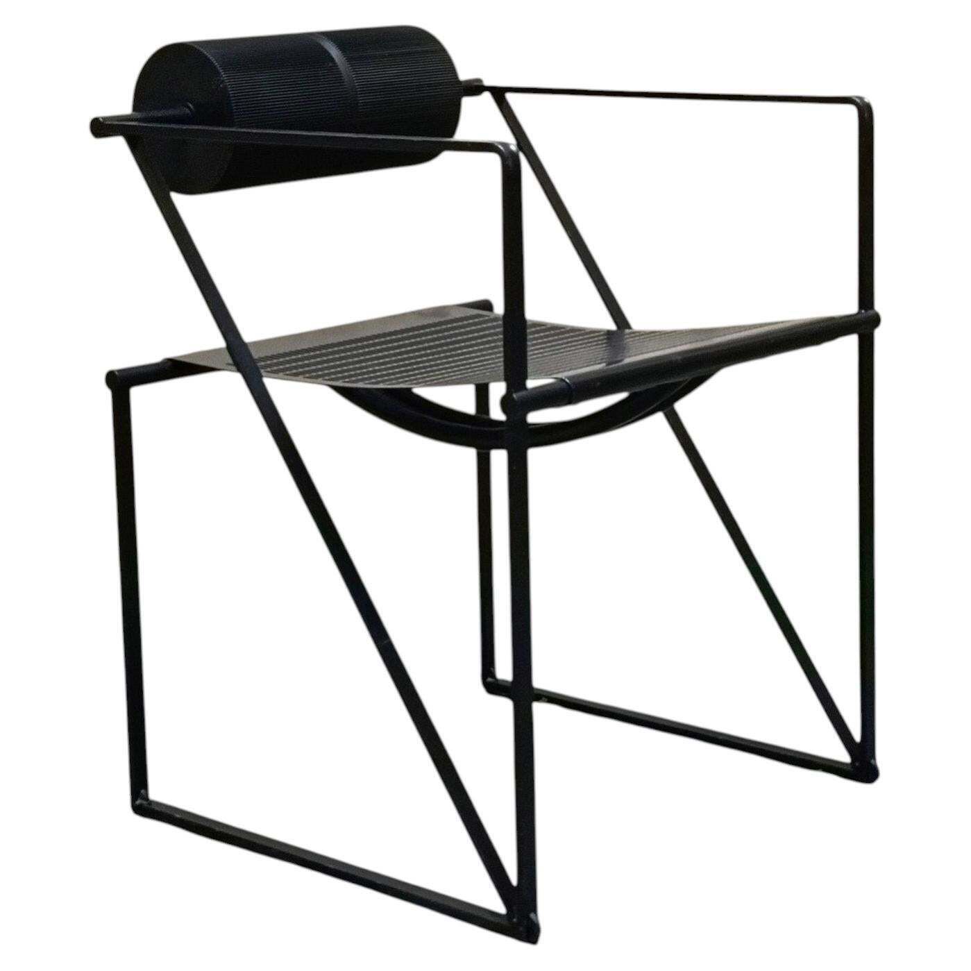 Mario Botta For Alias Black Metal Chair "Second 602," Italy 1980s