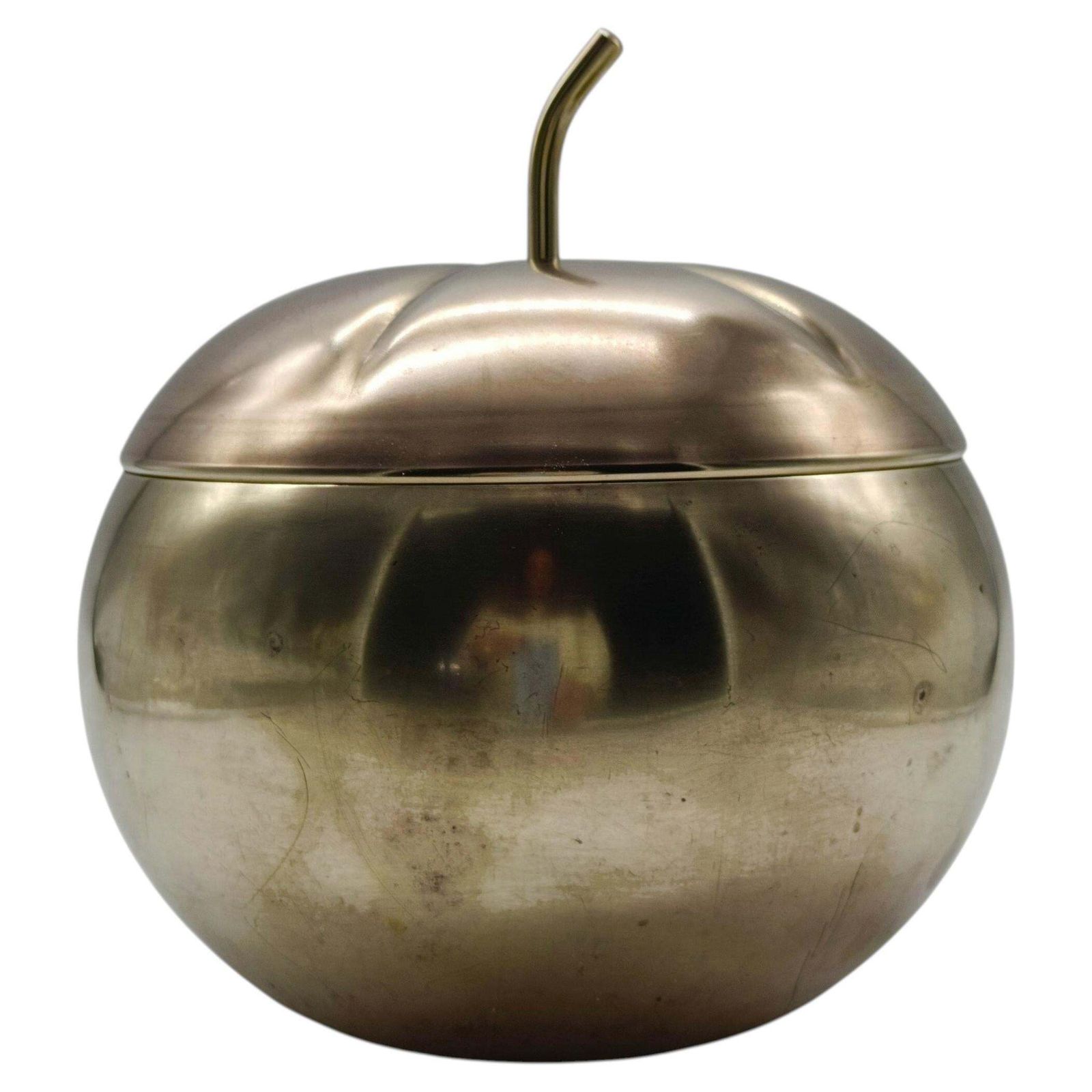 "Pumpkin" Ice Bucket In Brass , Italy 1970s