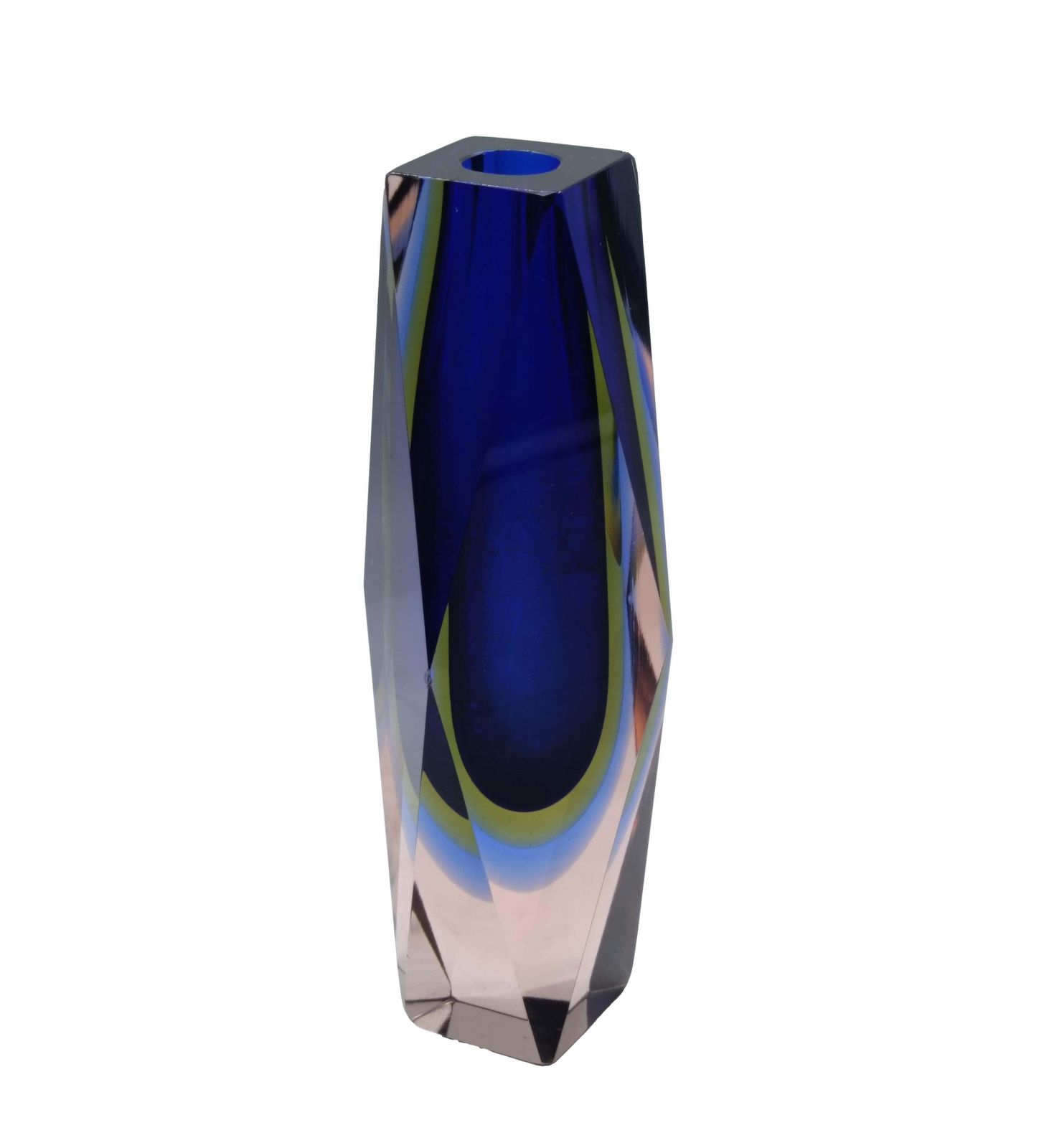 Flavio Poli For Mandruzzato Submerged Faceted Murano Glass Vase, 1960 photo furniture