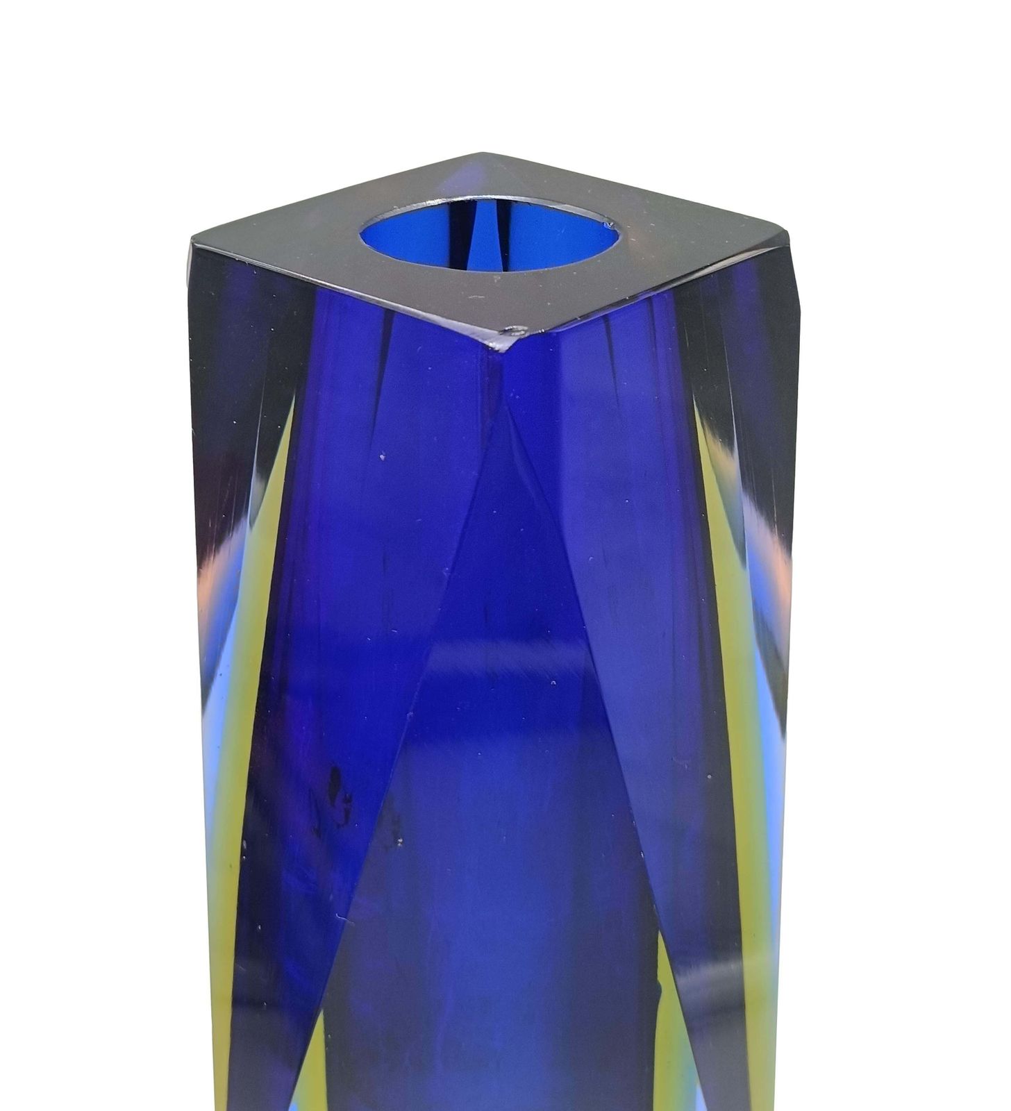 Flavio Poli For Mandruzzato Submerged Faceted Murano Glass Vase, 1960 photo Home Decor