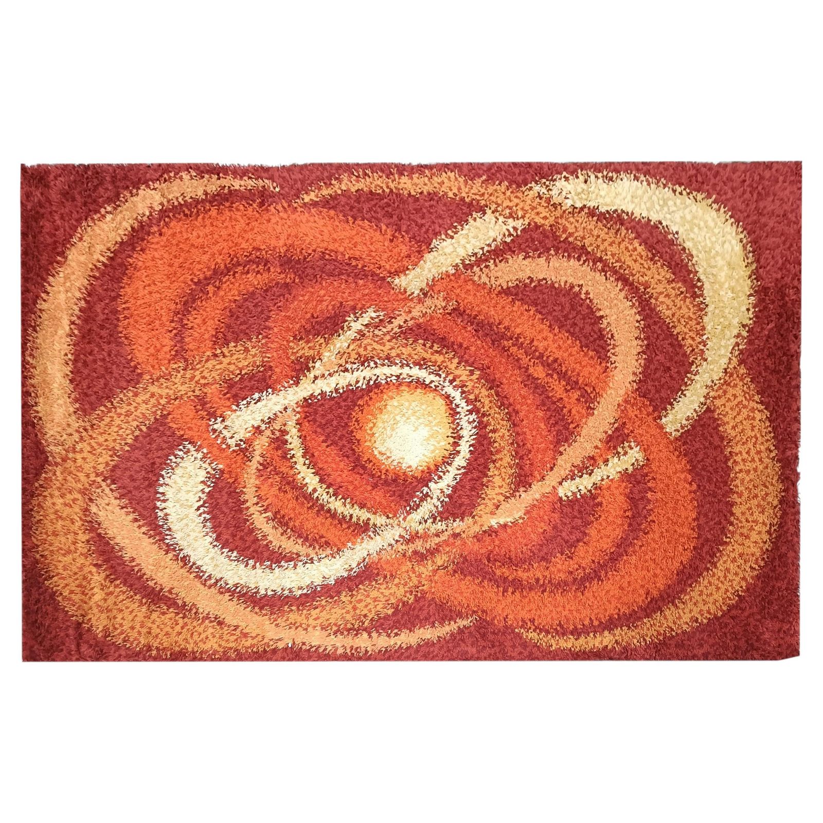 Samit Borgosesia Pure Wool Rug With Geometric Patterns, Mod. Iris, 1970