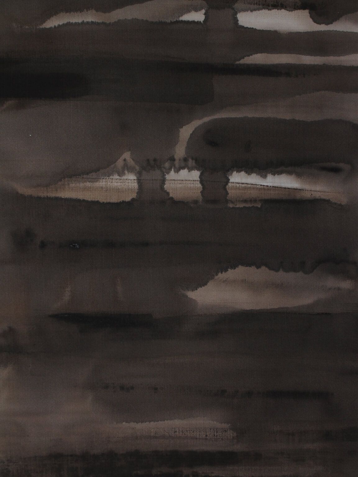 Horizontale organische lijnen in bruin, Karina Savonenko, 100x100cm, Letland, 2026 photo for sale