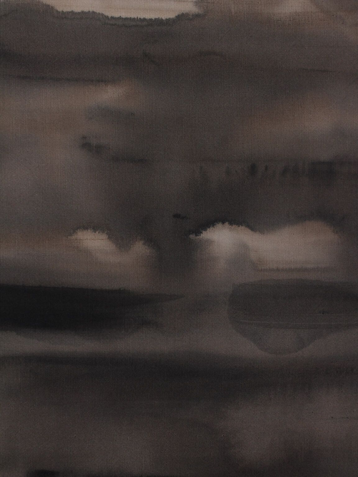 Horizontale organische lijnen in bruin, Karina Savonenko, 100x100cm, Letland, 2026 photo vinterior
