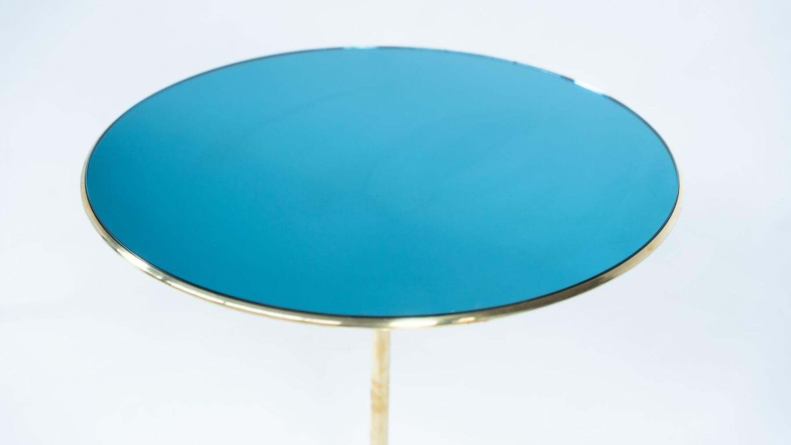 Pair Of Side Tables Mod. T2 By Osvaldo Borsani, Brass And Glass, Italy, 1950s photo for sale