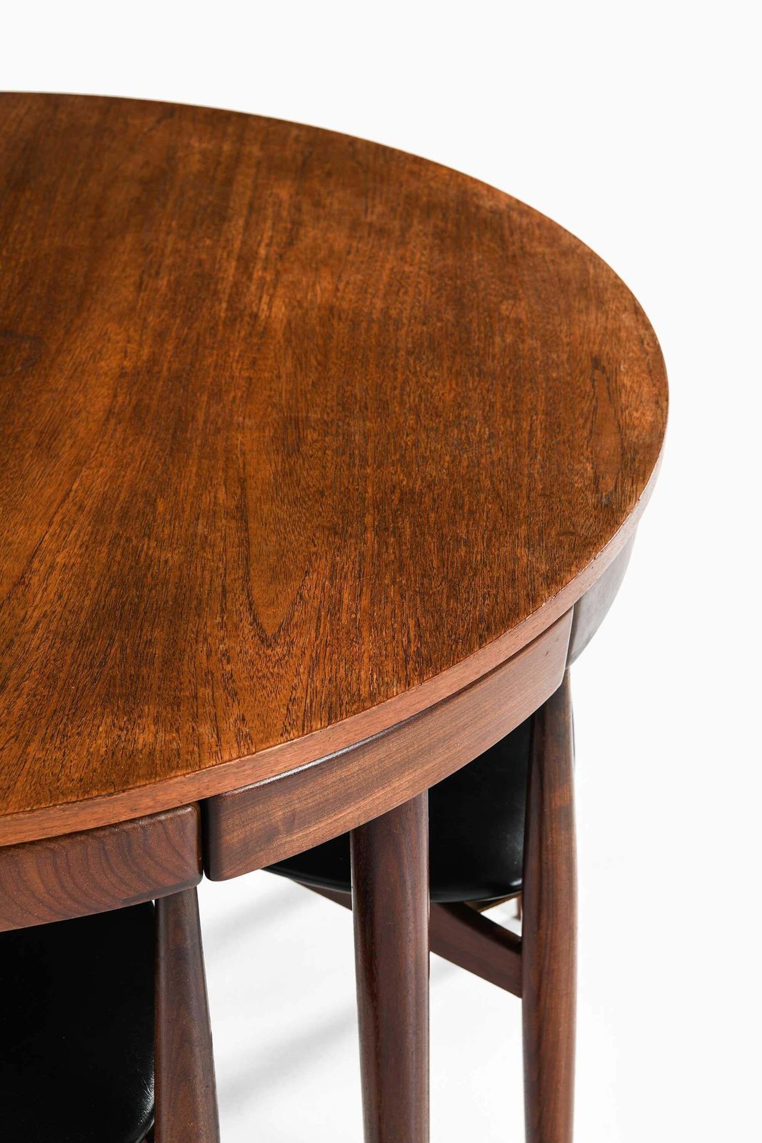 Hans Olsen Dining Set In Teak And Leather By Frem Røjle, 1960s photo vintage