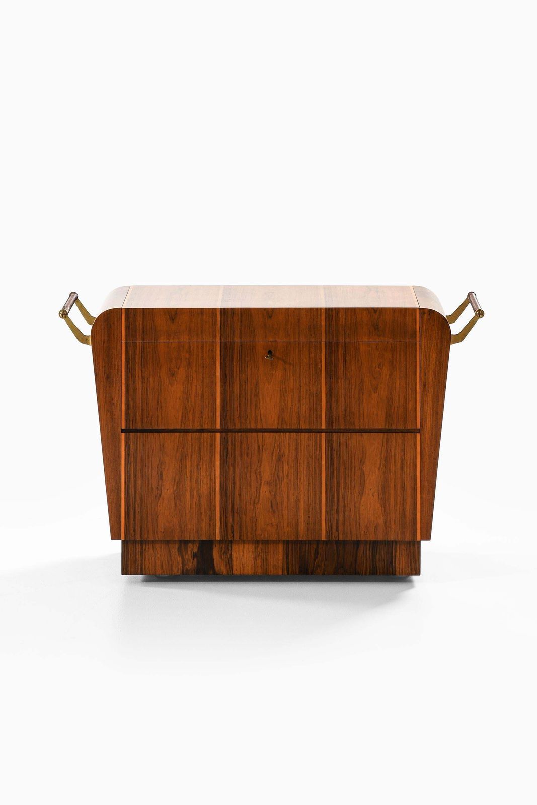 Rare Bar Trolley In Brass And Rosewood By Erik Matsson, 1930s photo furniture