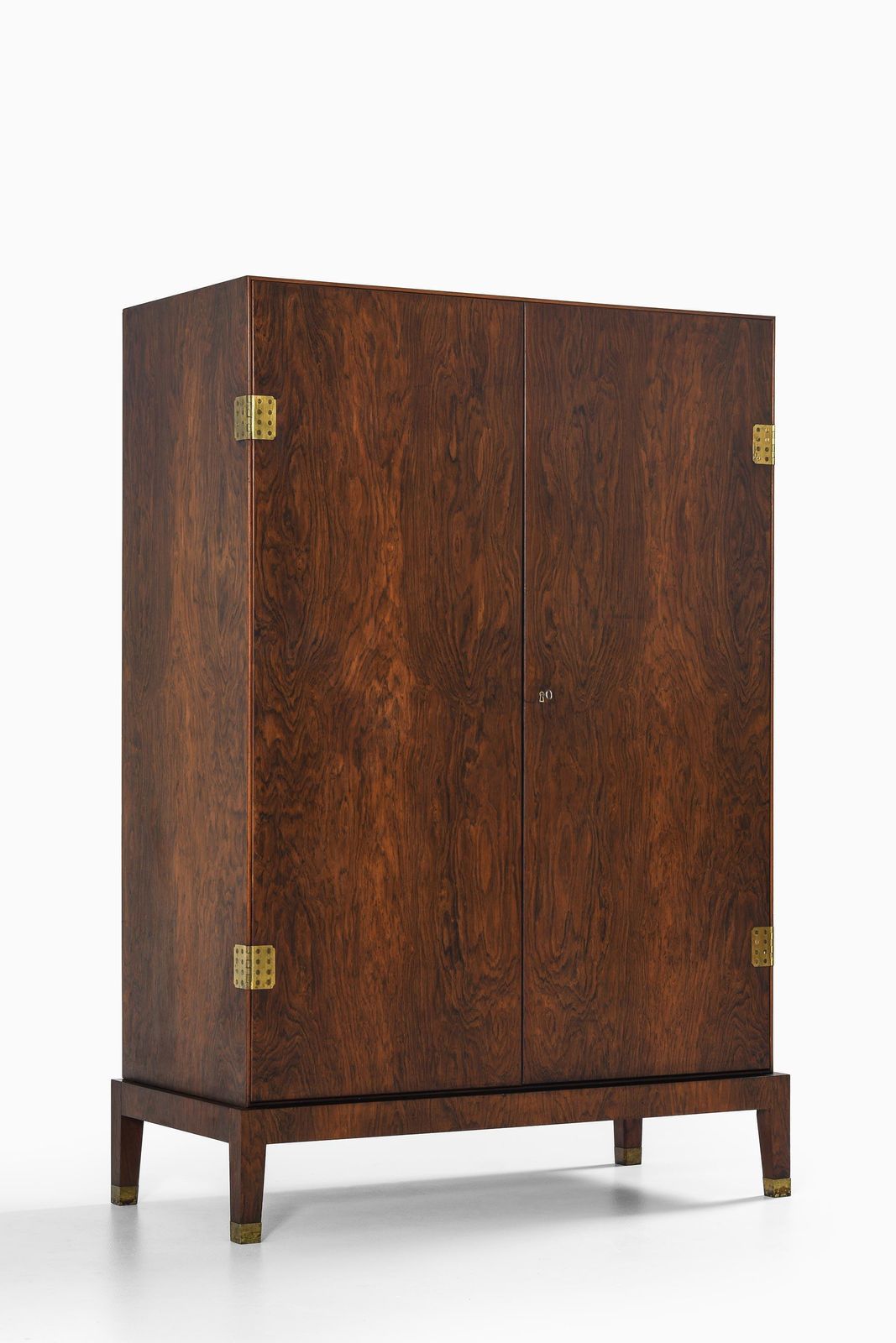 Cabinet Or Wardrobe In Brass And Rosewood By Palle Suenson, 1930s photo vintage