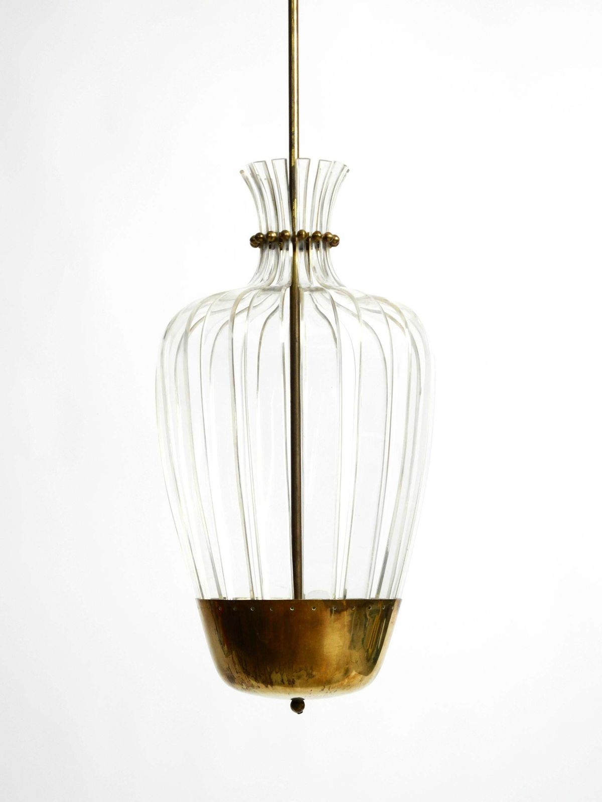 Mid Century Pendant Lamp By Vereinigte Werkstätten, In Brass And Plexiglass photo furniture