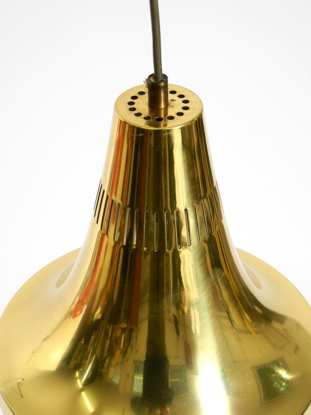 photo for sale 1960s Hans Agne Jakobsson Brass Pendant Lamp, Model T 598, By Markaryd, Sweden