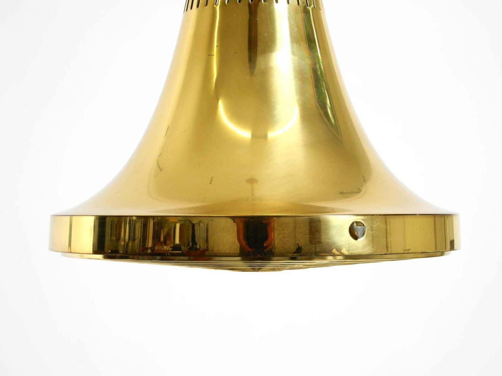 photo vinterior Hans Agne Jakobsson messing hanglamp, model T 598, Markaryd, Zweden, jaren 1960