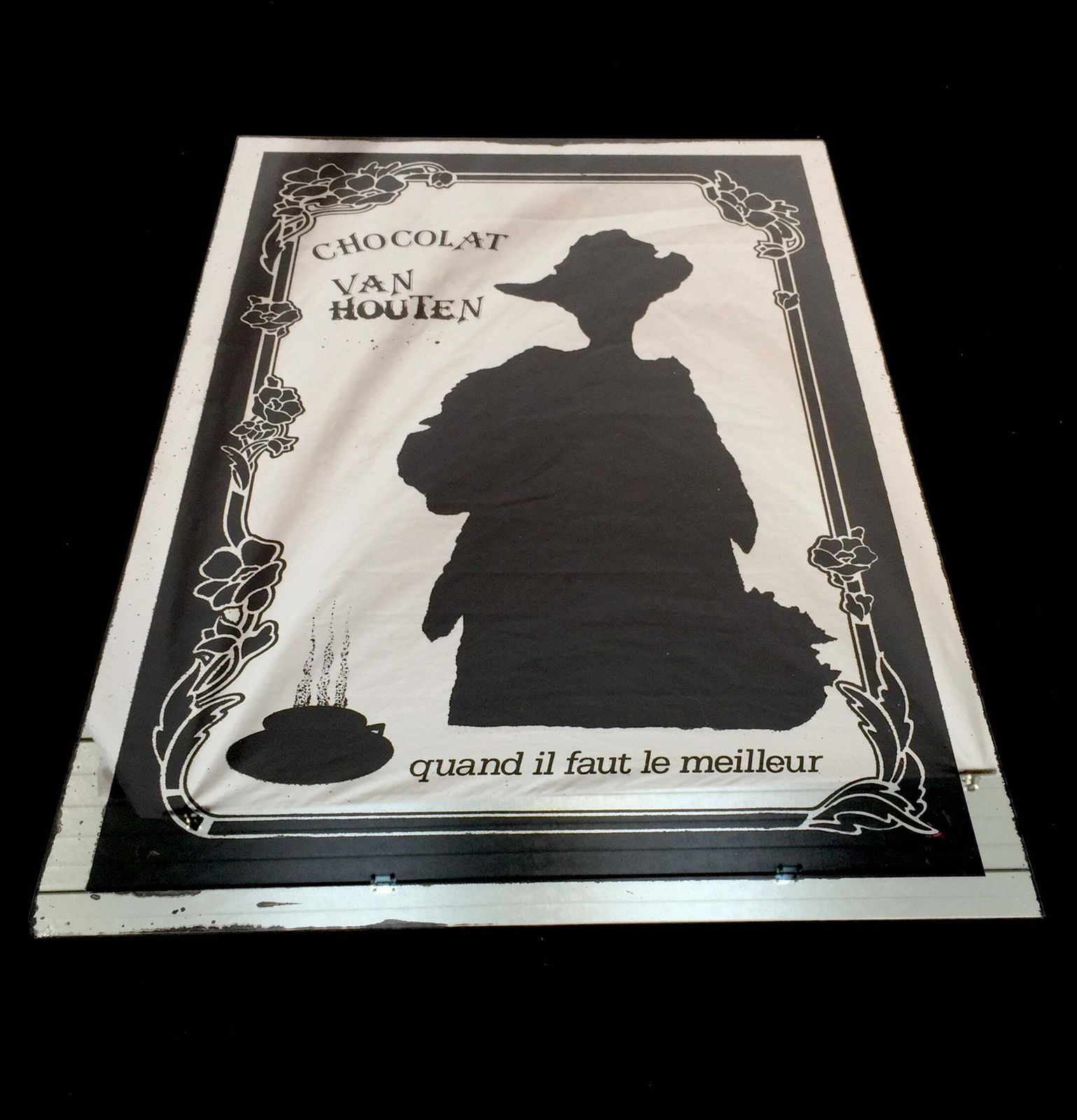 Antique Advertising   Vintage Van Houten Chocolate Mirror / Sign Shop Display&Nbsp; photo furniture