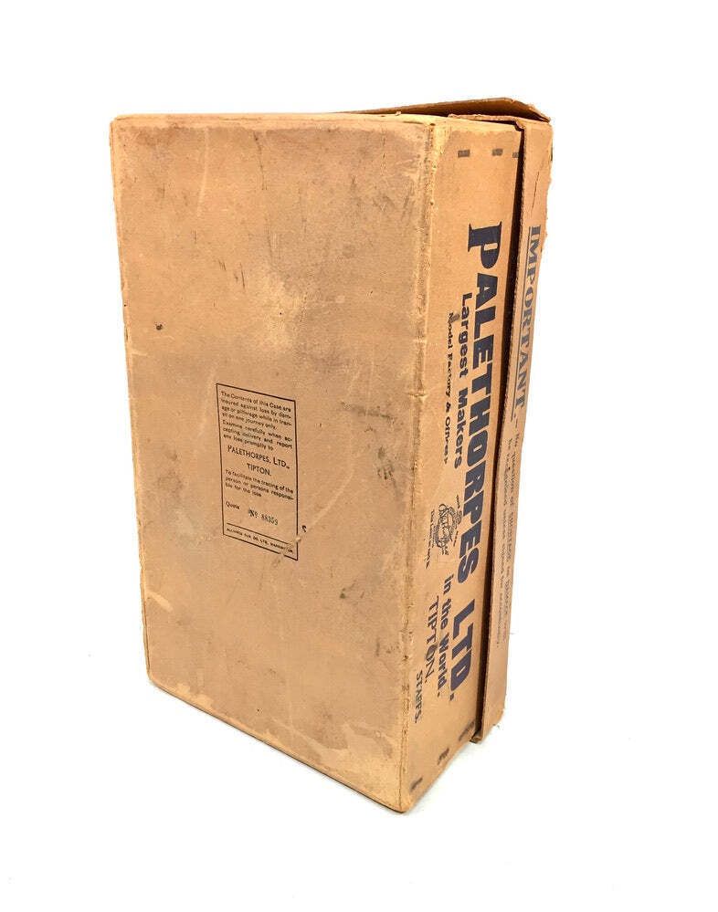 Home Decor Antique Advertising Palethorpes Royal Cambridge Sausage Box Shop Display Crate photo