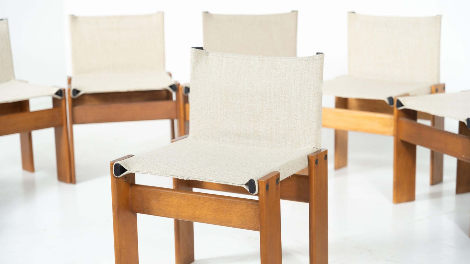 photo furniture Set Of 12 Monk Dining Chairs By Afra & Tobia Scarpa For Molteni, 1970s