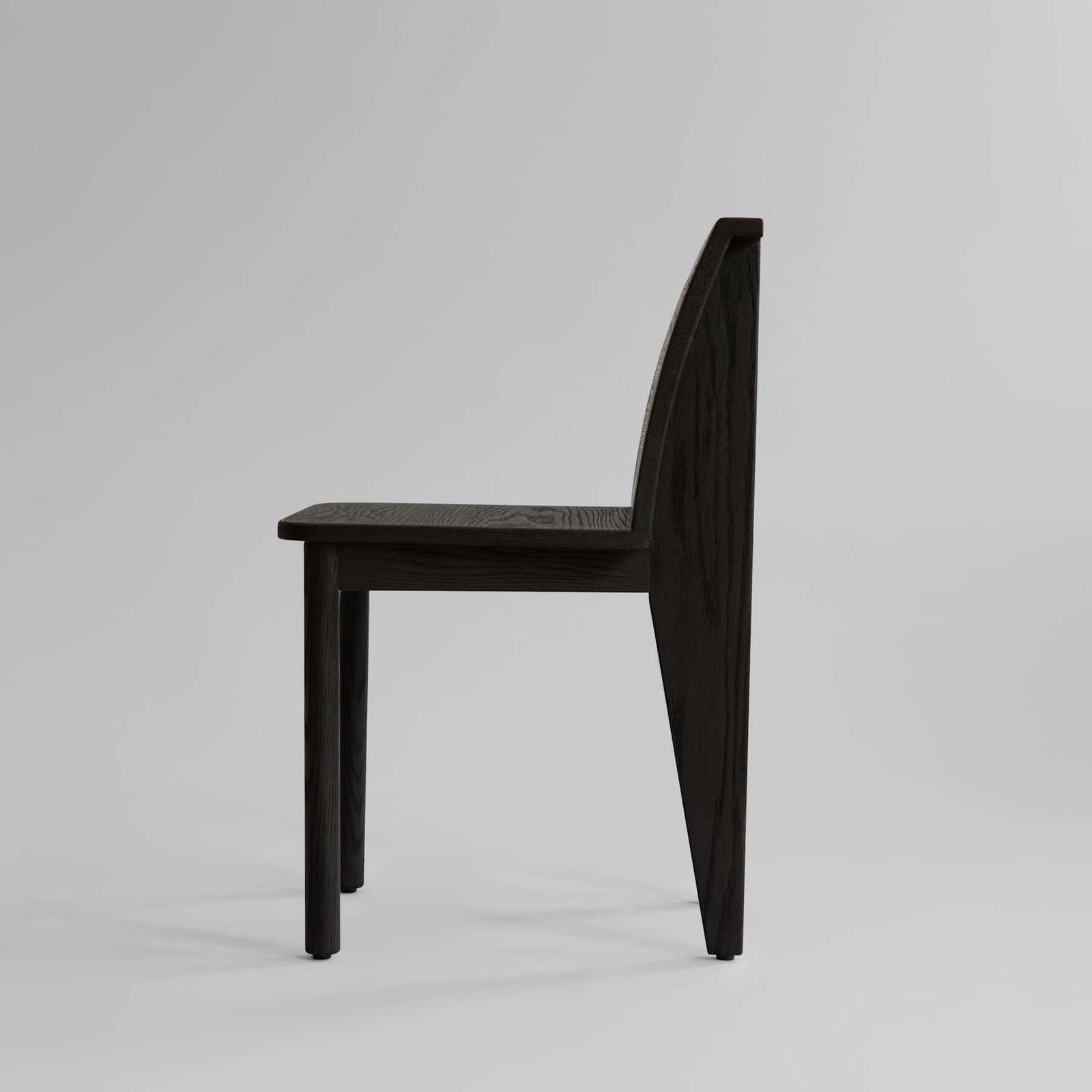 Pair Of Slim Dining Chairs In Coffee Black Oak Contemporary Design photo Furniture