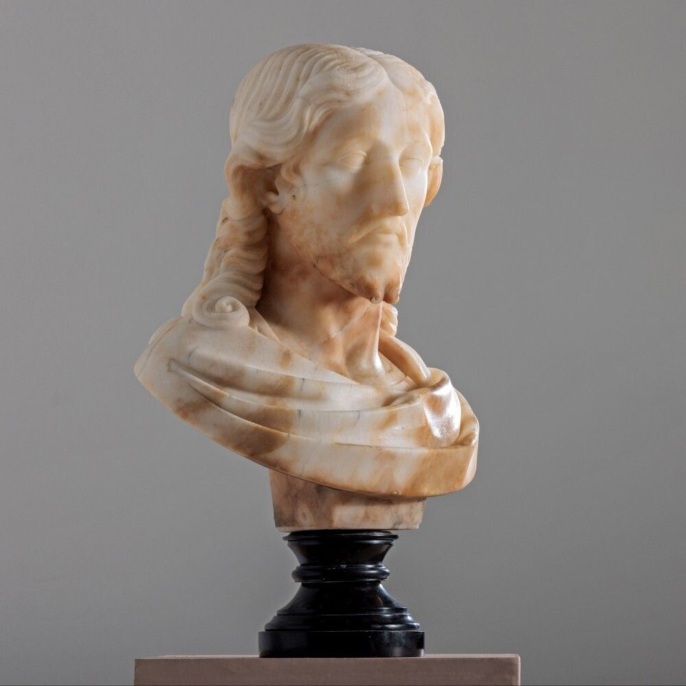 Alabaster Bust Of Christ, 1800s photo furniture