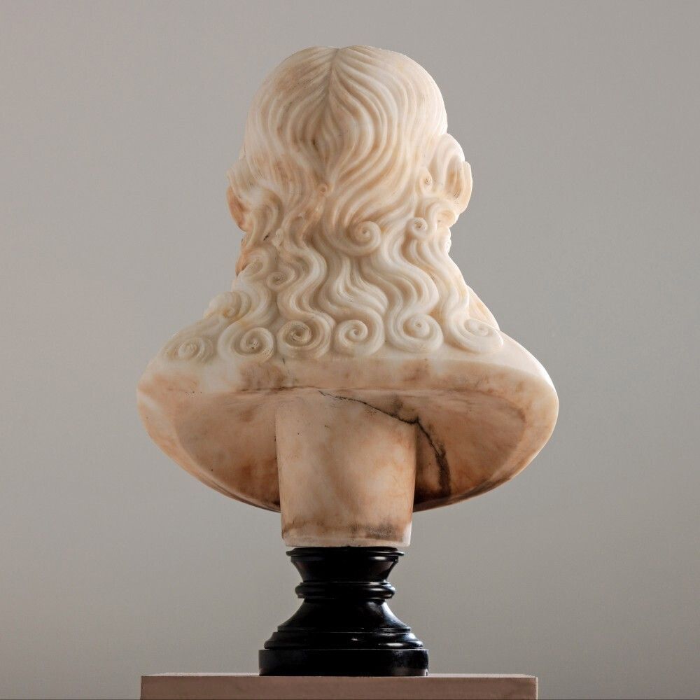 Alabaster Bust Of Christ, 1800s photo Art