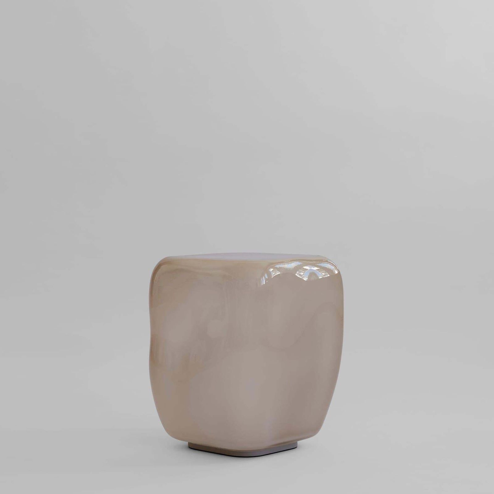 Mini Coffee Table In Smoked Desert Glass Contemporary Sculptural Design photo vinterior