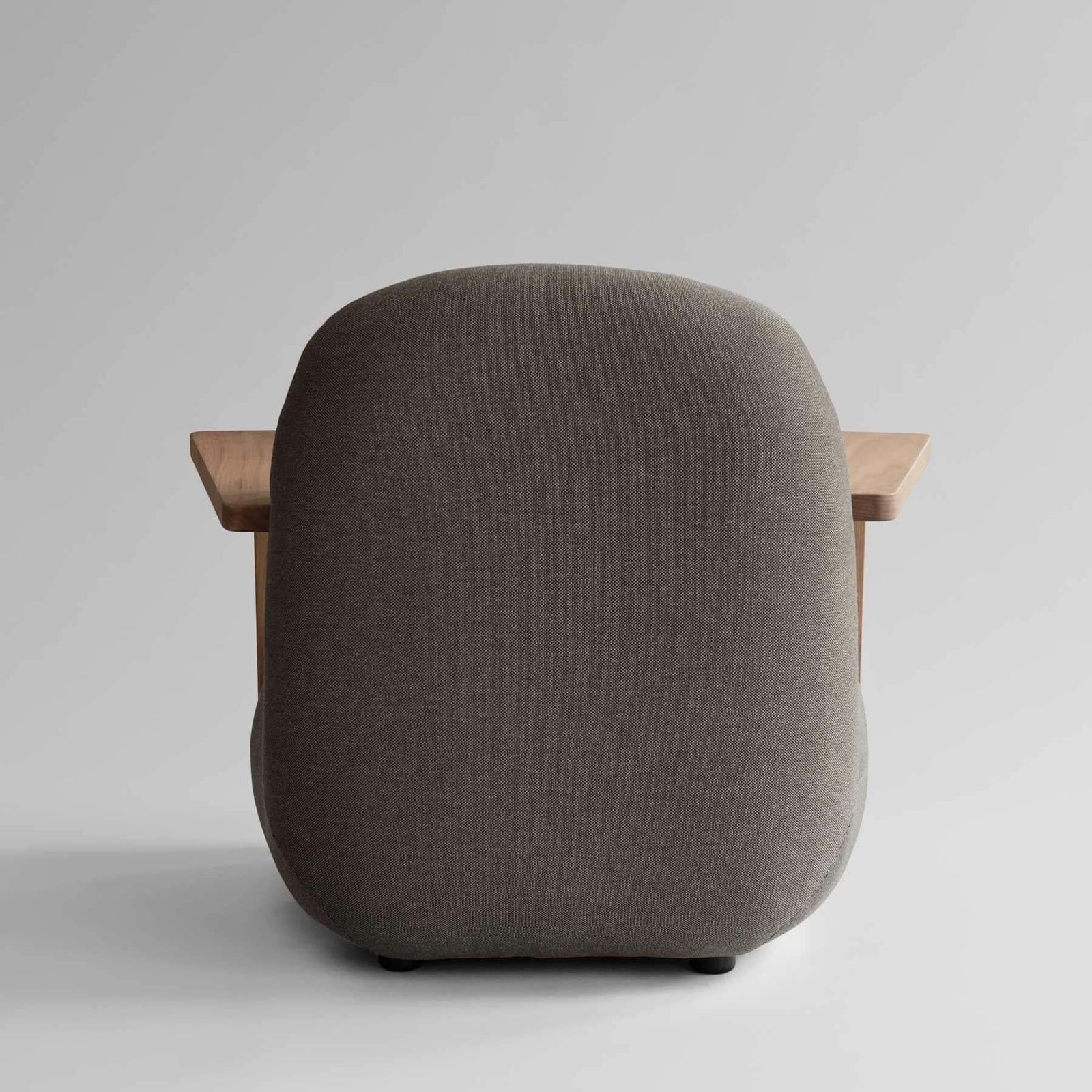 Lounge Chair With Teak Armrests In Stone Gray Outdoor Fabric photo buy