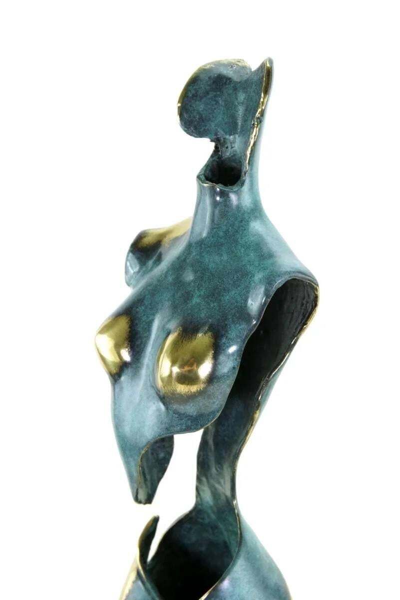Modern Polychrome Bronze Female Silhouette Sculpture photo buy