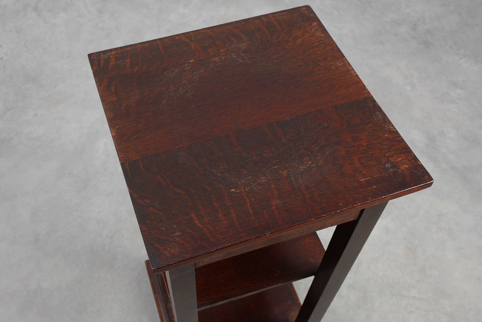 Art Deco Dark Oak Pedestal, Belgium, 1920s photo 1920.0