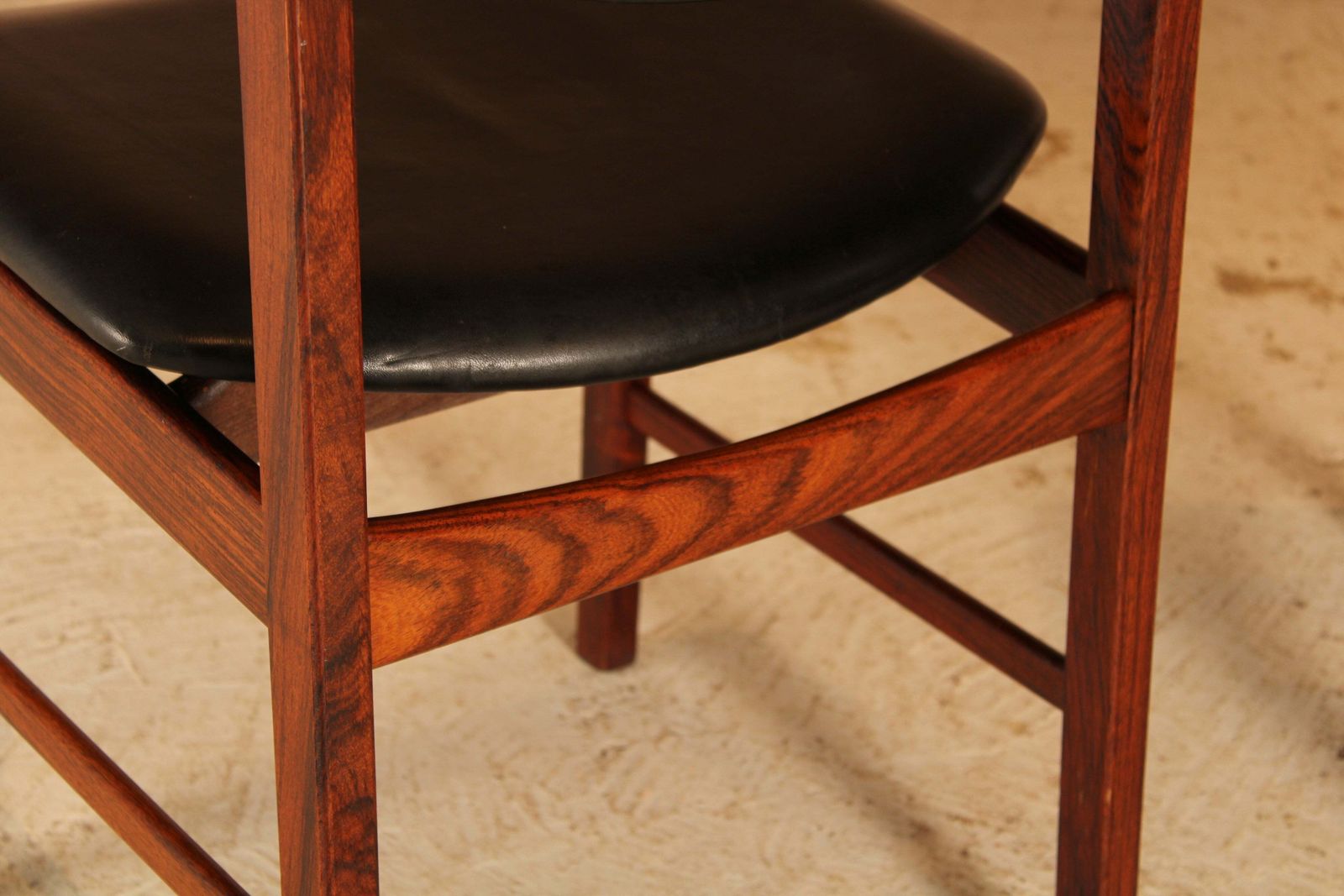 photo for sale Set Of 6 Danish Mid Century Rosewood Dining Chairs, Circa 1960s