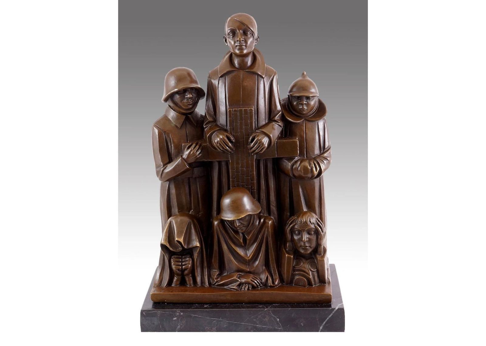 Sculpture Memorial In Bronze, Expressionist Style, 20th Century photo furniture